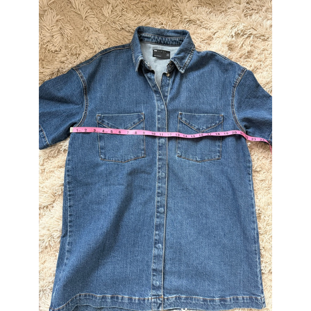 Women's ASOS DESIGN Blue Denim Short Sleeve Mini Dress Size 8 - Picture 5 of 6